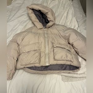 Cream missguided puffer coat